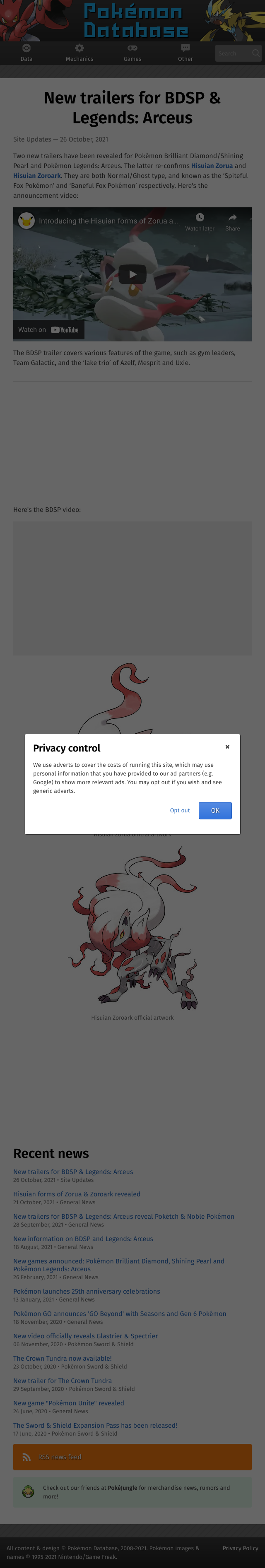 New trailers for BDSP &amp; Legends: Arceus